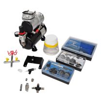  Airbrush Compressorset met 3 pistolen