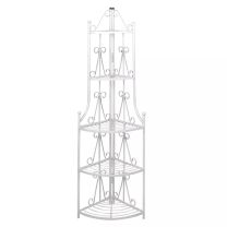 Hoekig Plantenrek Romy (wit) met rozenpatroon