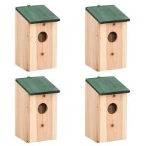  Vogelhuisjes 4 st 12x12x22 cm hout