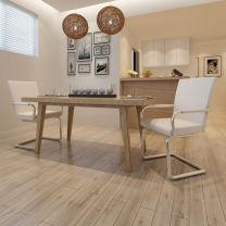  Eetkamerstoelen 2 st kunstleer wit