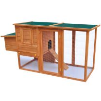  Kippenren met nachthok hout