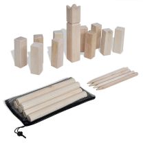 Houten Kubb spel set kwalitatief hoogwaardig grenenhout