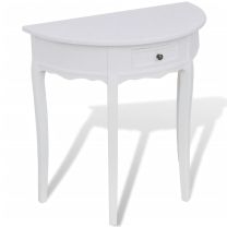  Wandtafel met lade halfrond wit