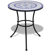  Bistrotafel 60 cm mozaek blauw en wit