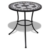  Bistrotafel 60 cm mozaek zwart en wit