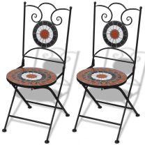  Mozaekstoel bistro set van 2 terracotta/wit