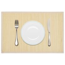 6 Placemats bamboe 30 x 45 cm natuurlijk