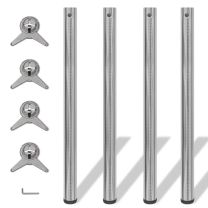 Tafelpoten in hoogte verstelbaar geborsteld nikkel 870 mm 4 st
