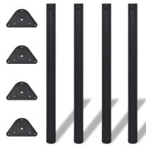  Tafelpoten in hoogte verstelbaar zwart 870 mm 4 st