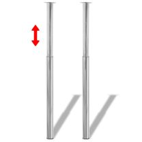  Tafelpoten telescopisch 710-1100 mm chroom 2 st
