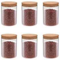  Opbergpotten met kurken deksel 6 st 650 ml glas