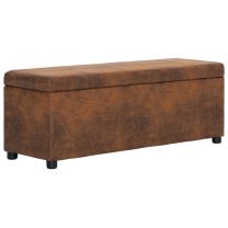 Bankje met opbergvak 116 cm kunstsude bruin
