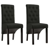  Eetkamerstoelen 2 st stof zwart