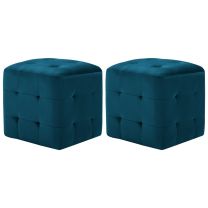  Nachtkastjes 2 st 30x30x30 cm fluweel blauw