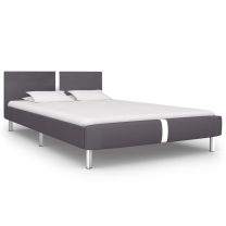  Bedframe kunstleer grijs 140x200 cm