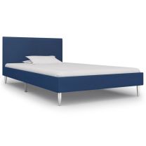  Bedframe stof blauw 90x200 cm