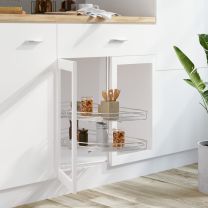  Draadmand keuken 2-laags 180 graden 75x38x80 cm zilverkleurig