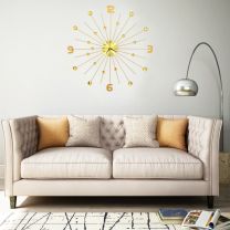  Wandklok 70 cm metaal goudkleurig