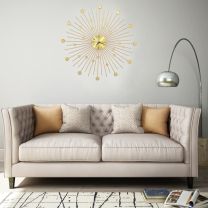  Wandklok 70 cm metaal goudkleurig
