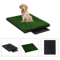  Huisdierentoilet met bak en kunstgras 63x50x7 cm groen