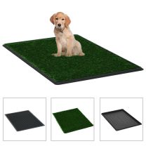  Huisdierentoilet met bak en kunstgras 76x51x3 cm groen