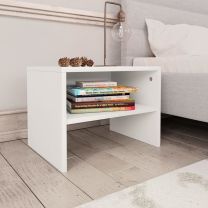  Nachtkastjes 2 st 40x30x30 cm spaanplaat wit