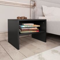  Nachtkastjes 2 st 40x30x30 cm spaanplaat zwart