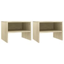  Nachtkastjes 2 st 40x30x30 cm spaanplaat sonoma eikenkleurig
