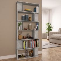 Boekenkast/kamerscherm 80x24x192 cm spaanplaat betongrijs