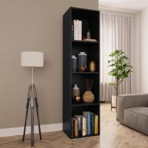  Boekenkast/Tv-meubel 36x30x143 cm spaanplaat zwart