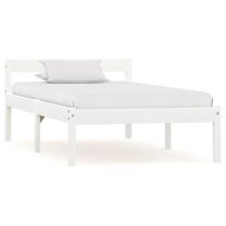  Bedframe massief grenenhout wit 90x200 cm