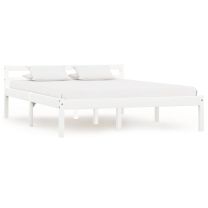  Bedframe massief grenenhout wit 140x200 cm