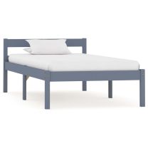  Bedframe massief grenenhout grijs 90x200 cm