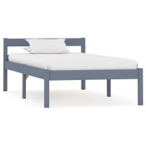  Bedframe massief grenenhout grijs 100x200 cm