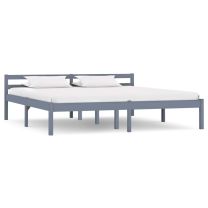  Bedframe massief grenenhout grijs 180x200 cm