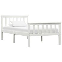  Bedframe massief grenenhout wit 100x200 cm