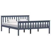  Bedframe massief grenenhout grijs 160x200 cm