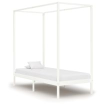  Hemelbedframe massief grenenhout wit 90x200 cm