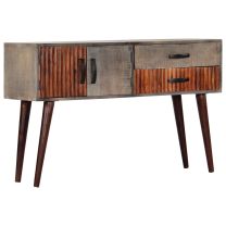  Wandtafel 120x35x75 cm massief ruw mangohout grijs