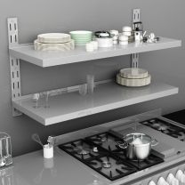  Zwevend schap 2-laags 120x30 cm roestvrij staal