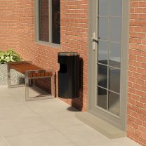  Wandasbak/prullenbak 26 L staal zwart