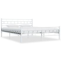  Bedframe metaal wit 200x200 cm