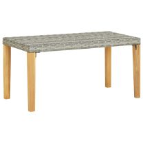  Tuinbank 120 cm poly rattan en massief acaciahout grijs