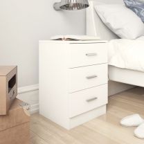  Nachtkastjes 2 st 38x35x56 cm spaanplaat wit