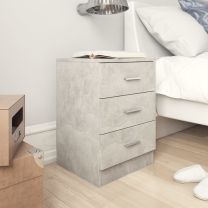  Nachtkastjes 2 st 38x35x56 cm spaanplaat betongrijs