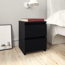  Nachtkastjes 2 st 30x30x40 cm spaanplaat zwart