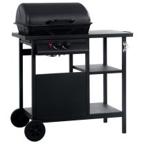 Gasbarbecue met 3-laags zijtafel zwart