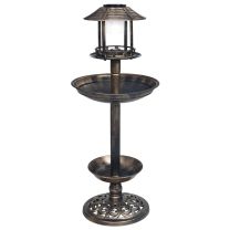  Vogelbadje met solar LED-verlichting kunststof