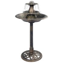  Vogelbadje met fontein 50x91 cm kunststof bronskleurig