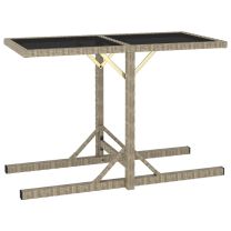  Tuintafel 110x53x72 cm glas en poly rattan beige